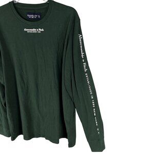Abercrombie & Fitch NWT Mens XL Spell Out Green Long Sleeve Soft A&F Tee Shirt